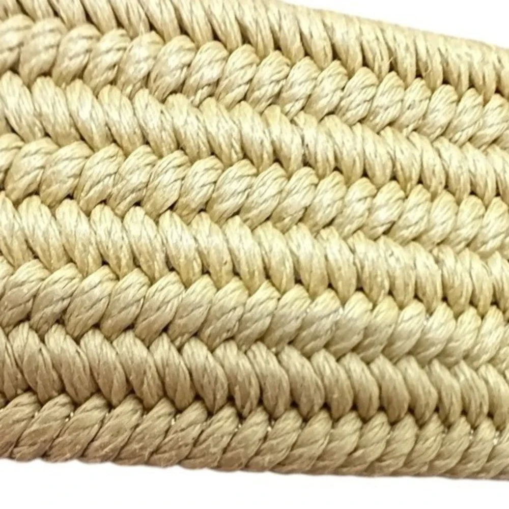 Brighton Woven Cord Belt Mens Tan Braided Leather Trim Nautical Coastal 42